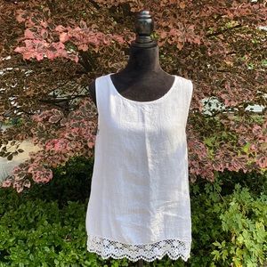 Clearance White linen top avail only u til Jan 10